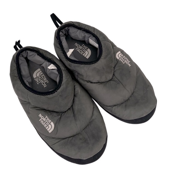 The North Face Black Gray Puffer Slippers Men's L - Picture 3 of 9